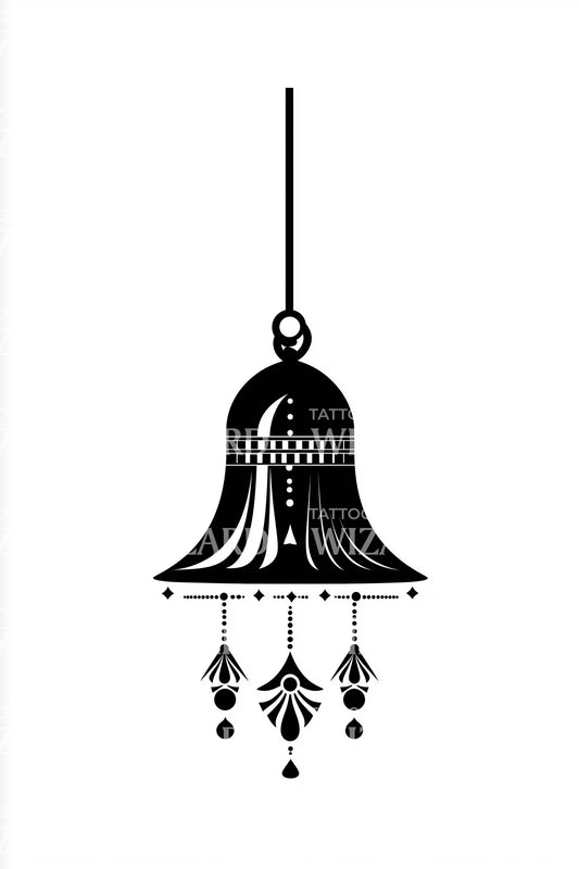 Ornamenteret hængende klokke tatoveringsdesign