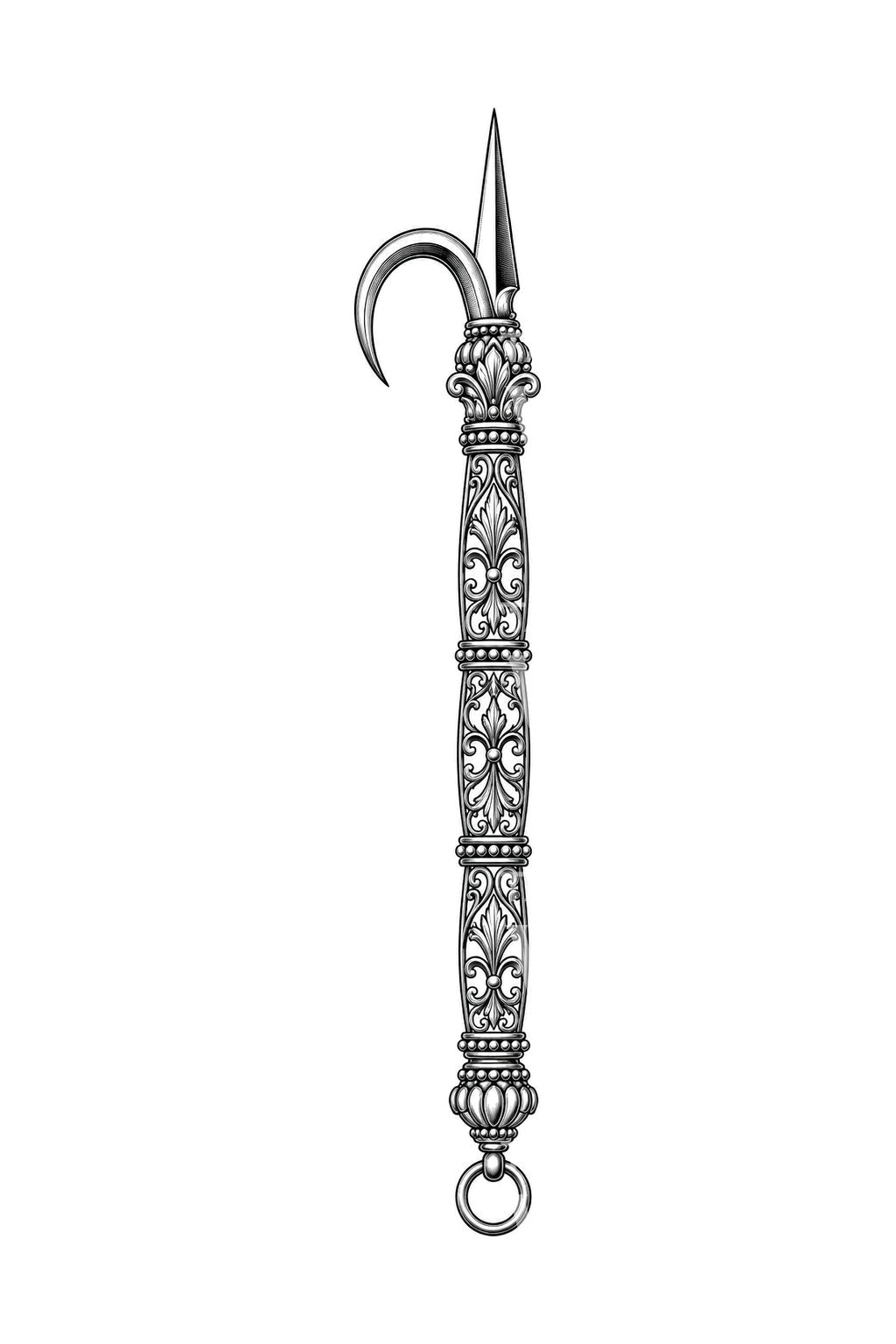 Ornamenterad indisk ankus-tatueringsdesign