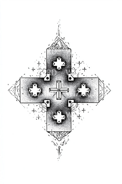 Illustration de tatouage croix d'île ornée