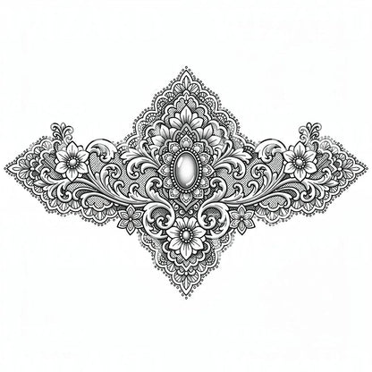 Ornate Jewel Mandala Tattoo Design