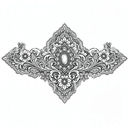 Ornate Jewel Mandala Tattoo Design
