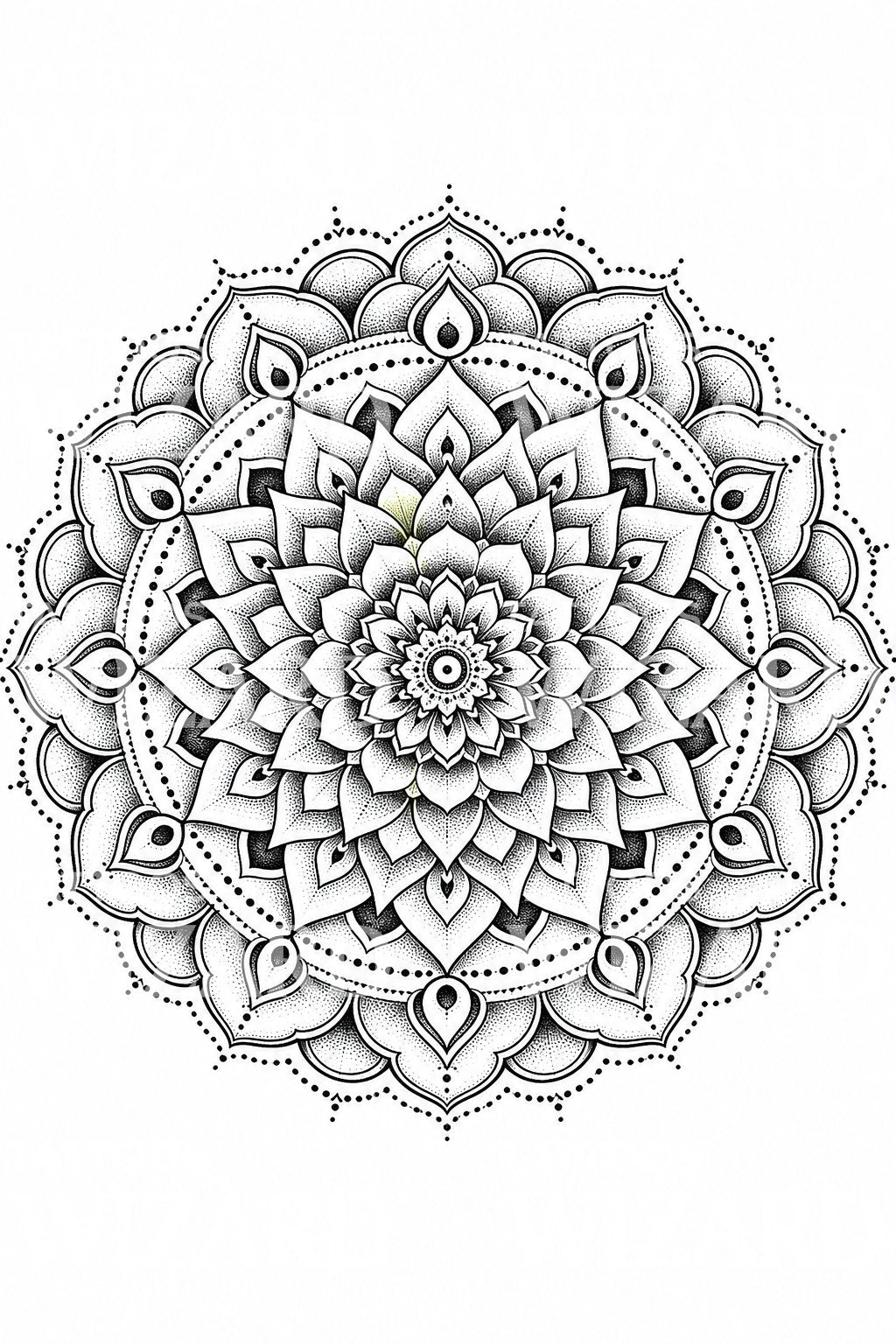 Süslü Lotus Mandala Dövme Tasarımı