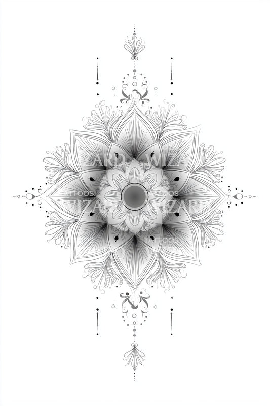 Ornate Mandala Compass Tattoo Idea