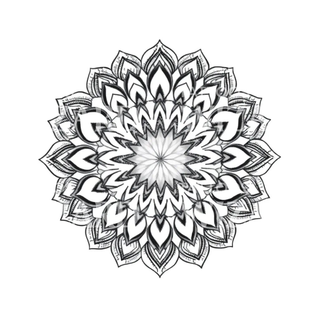 Ornate Mandala Flower Tattoo Design