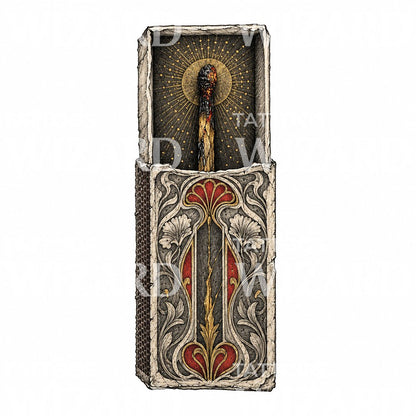 Ilustración ornamental de caja de cerillas para tatuaje