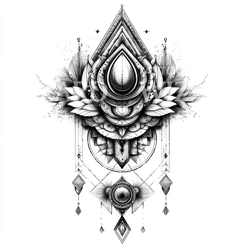 Ornate Medieval Geometric Tattoo Design – Tattoos Wizard Designs