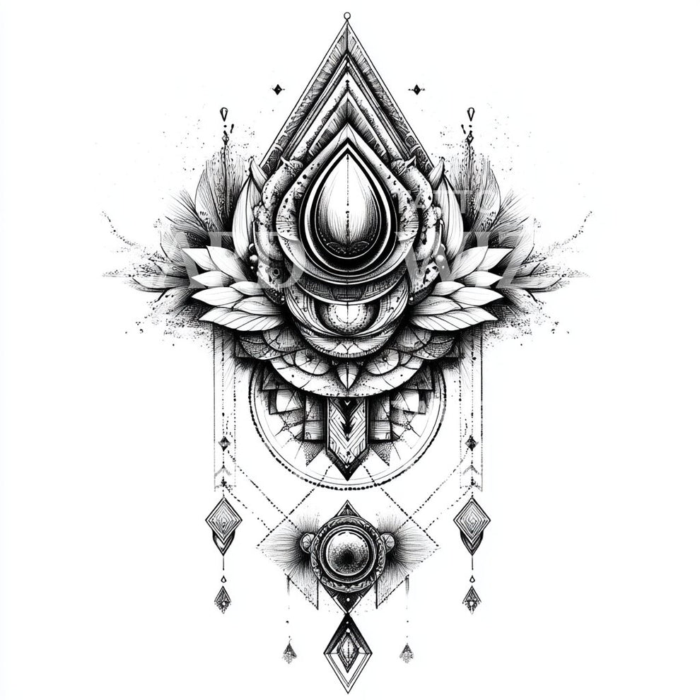 Ornate Medieval Geometric Tattoo Design – Tattoos Wizard Designs