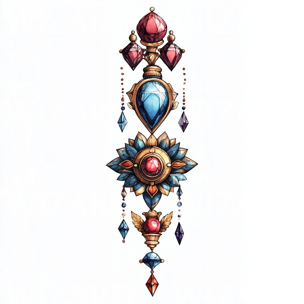 Ornate Medieval Pendant Tattoo Idea