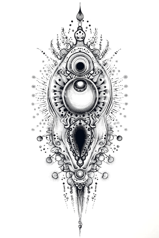 Ornate Microbe Talisman Tattoo Design