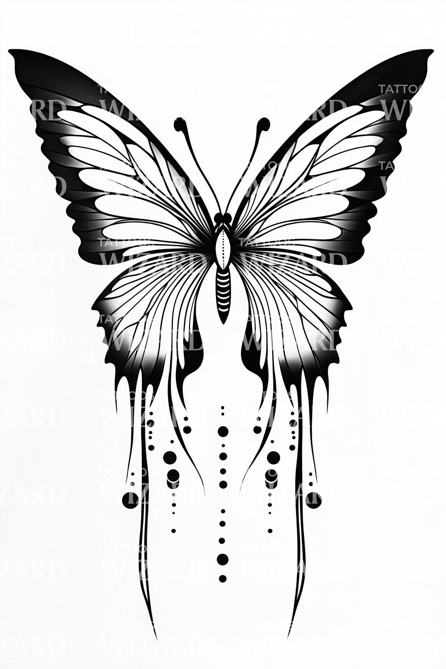 Ornate Monarch Butterfly Tattoo Design