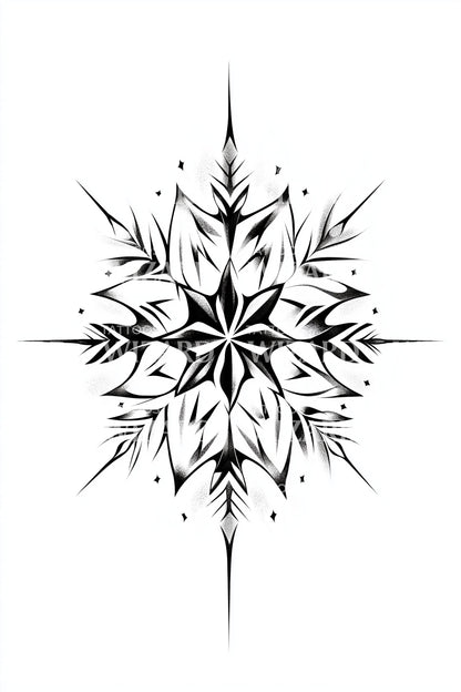 Ornate North Star Tattoo Design