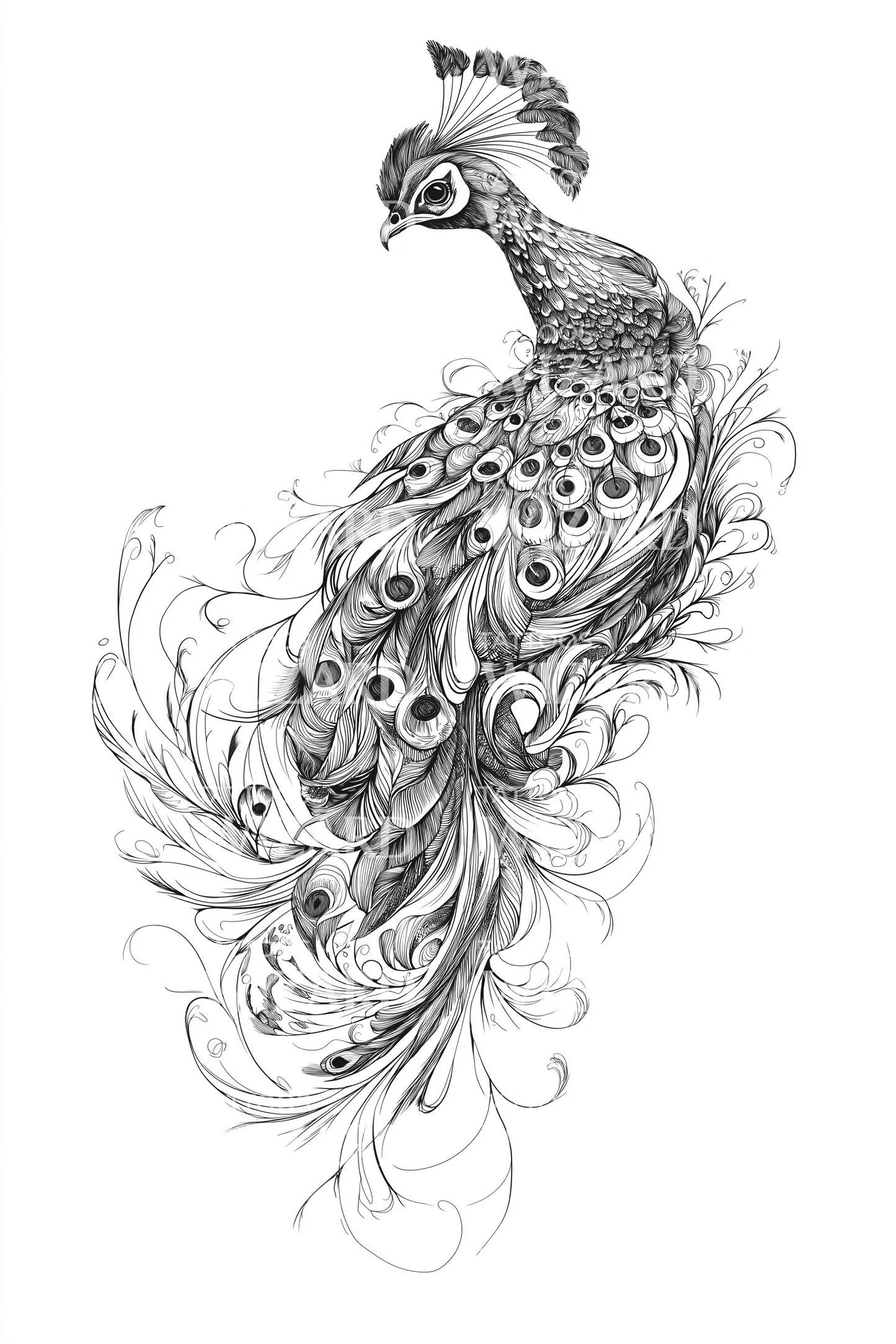 Ornate Peacock Feather Tattoo Design
