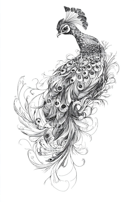 Ornate Peacock Feather Tattoo Design