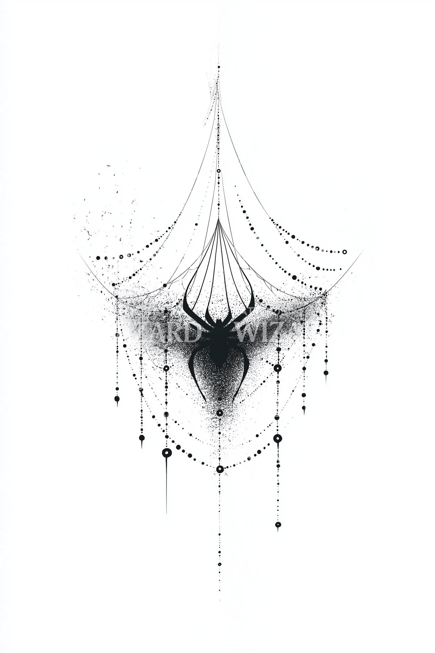 Sierlijk Spinnenweb Tatoeage Ontwerp
