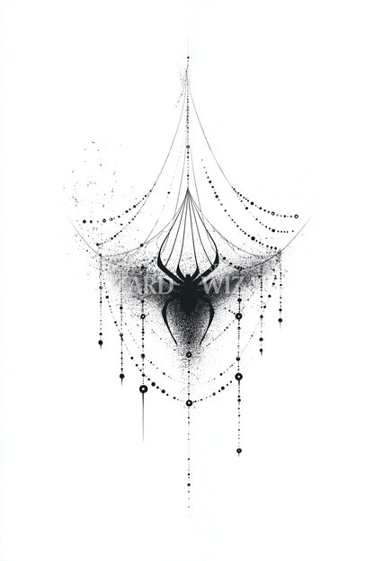 Ornerad spindelnäts-tatuering design