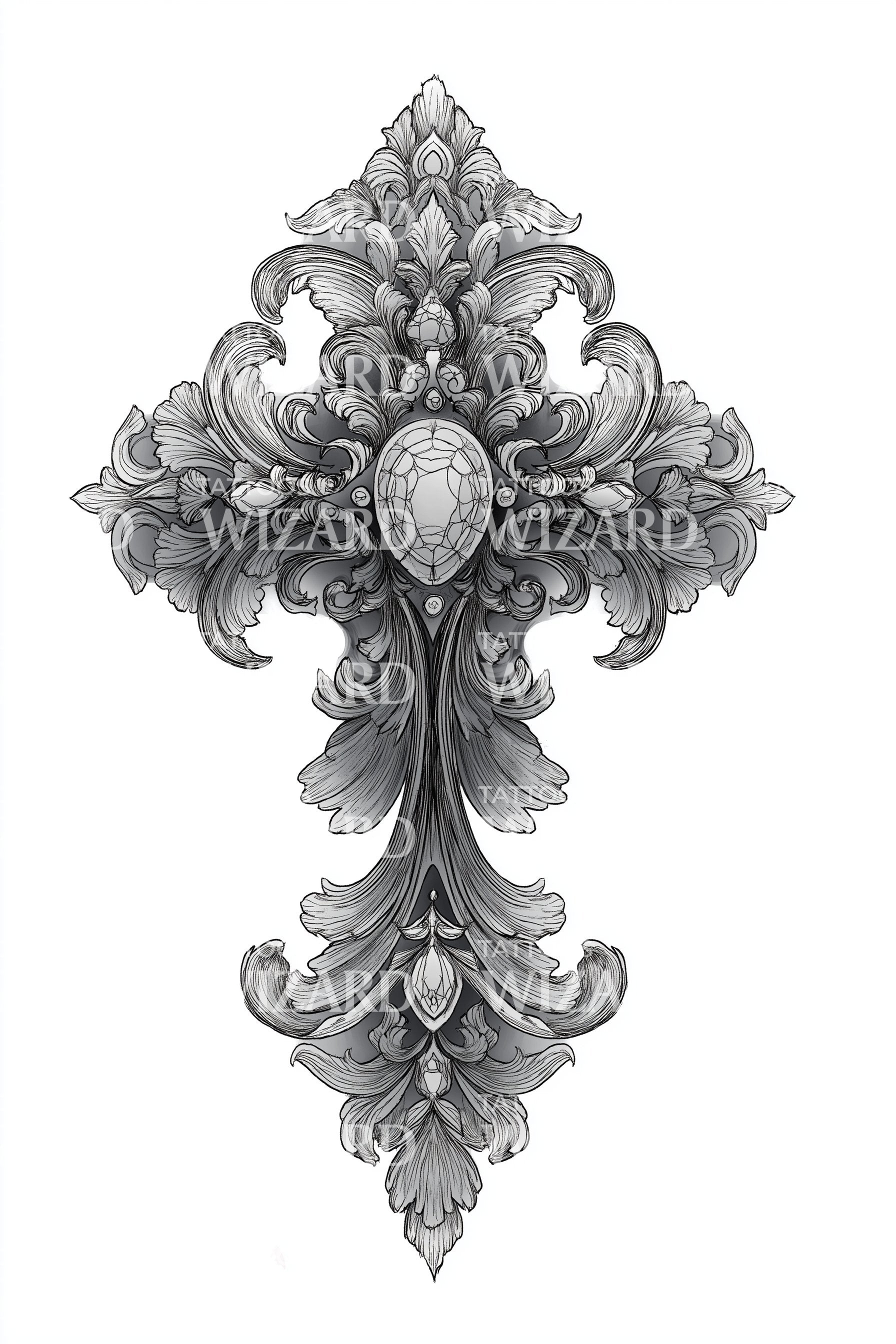 Ornate cross tattoo | Thomastattoosupply.com