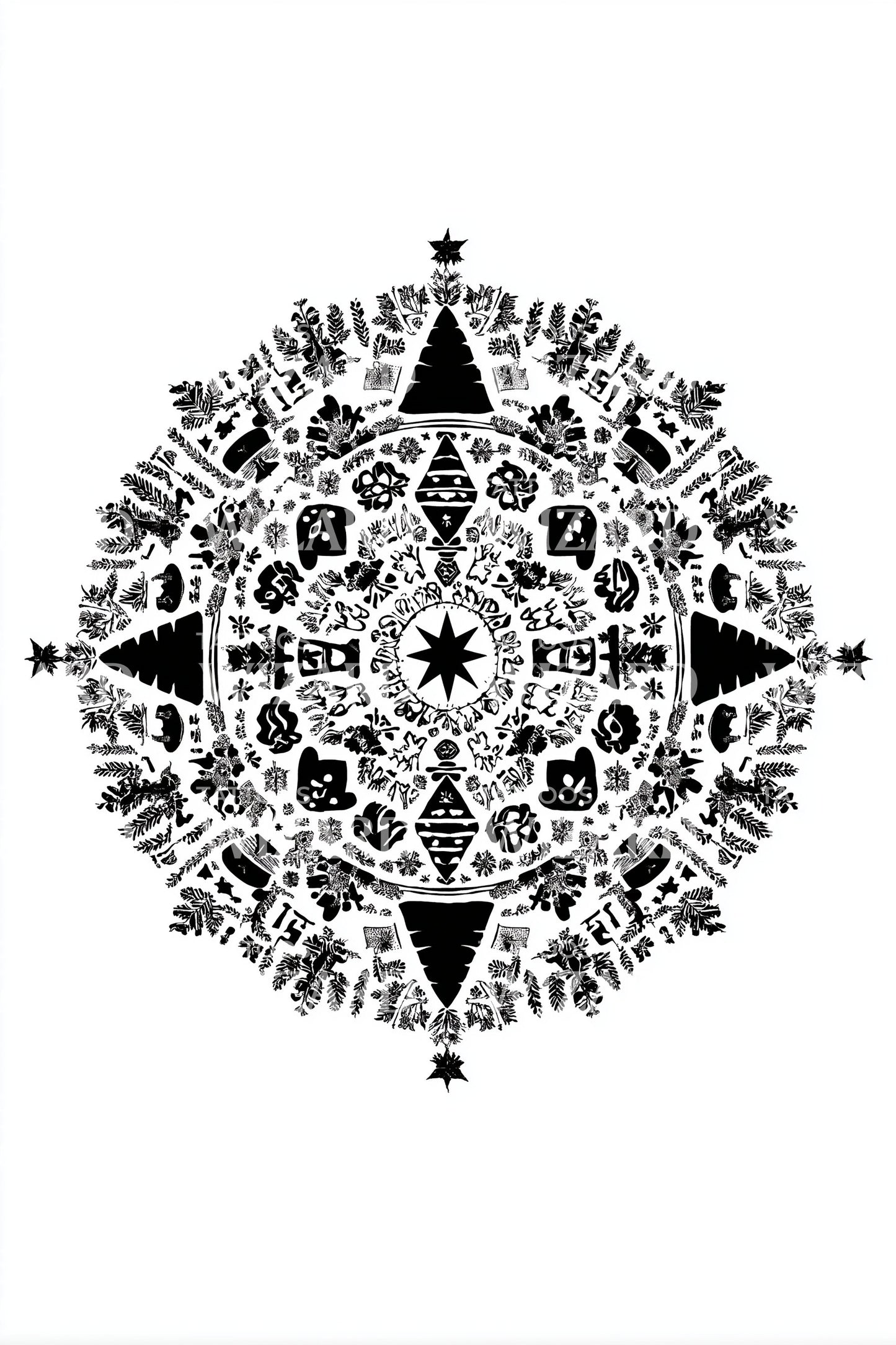 Ornate Winter Snowflake Tattoo Design