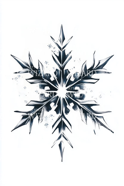 Ornate Winter Snowflake Tattoo Design
