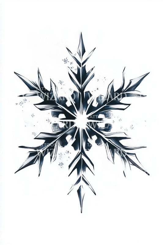 Ornate Winter Snowflake Tattoo Design