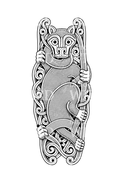 Tatouage de la bête agrippante d’Oseberg