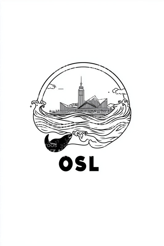 Oslo OSL Seaside Tattoo Design