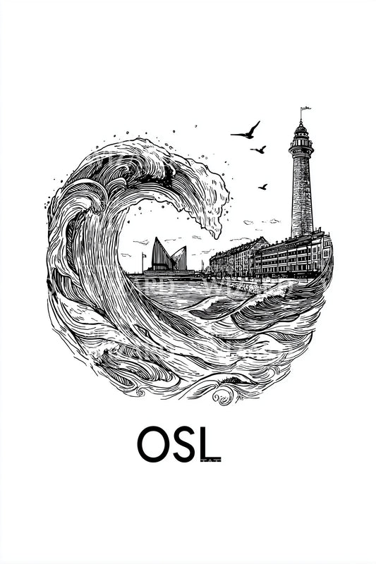 Oslo Stormy Harbor Tattoo Design
