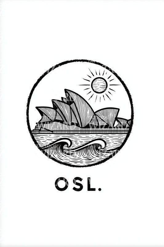 Oslo Sunrise Harbor Tattoo Design