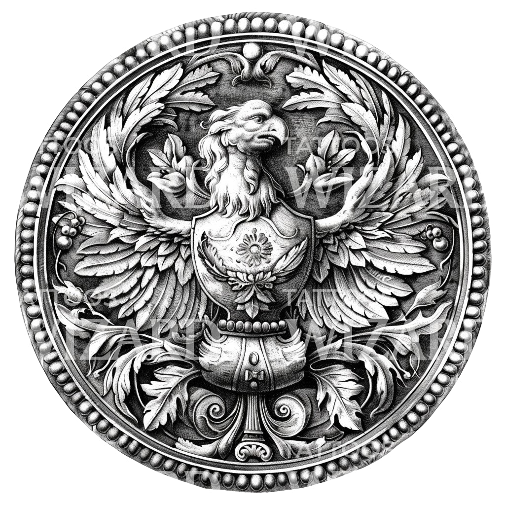 Conception de tatouage de pièce de monnaie de l’Empire romain
