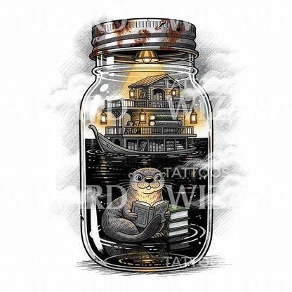 Desain Tato Toples Perpustakaan Berang-Berang