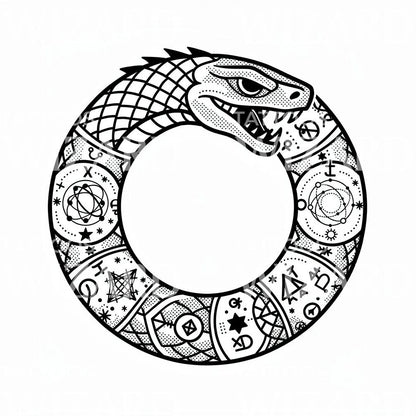 Ouroboros Alchemy Tattoo Design