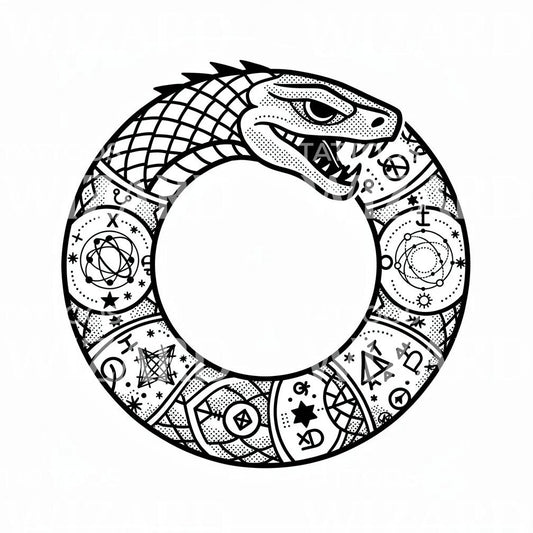 Ouroboros Alchemy Tattoo Design
