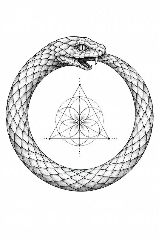 Disegno tatuaggio serpente ouroboros