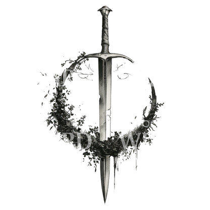 Excalibur Sword Tattoo Design