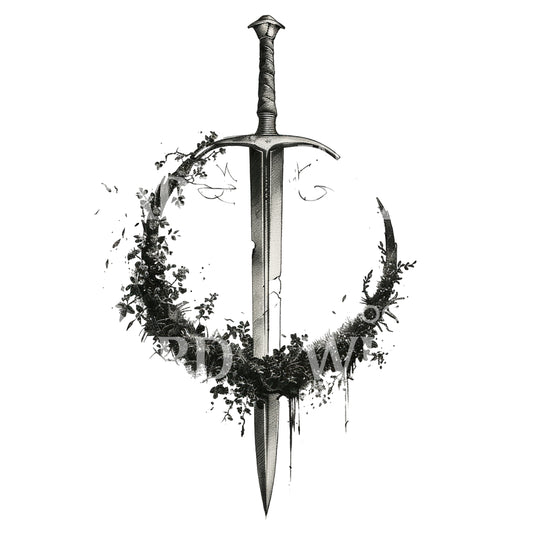 Conception de tatouage d'épée Excalibur