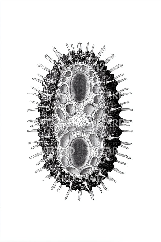 Oval Microbe Study Tattoo Design