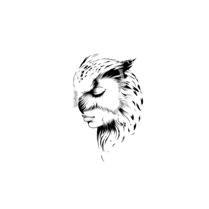 Owl Goddess Minimalist Tattoo Design