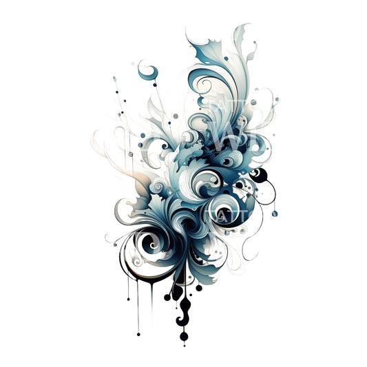 Abstract Swirling Shapes Tattoo Design