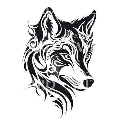 Tribal Wolf Tattoo Design
