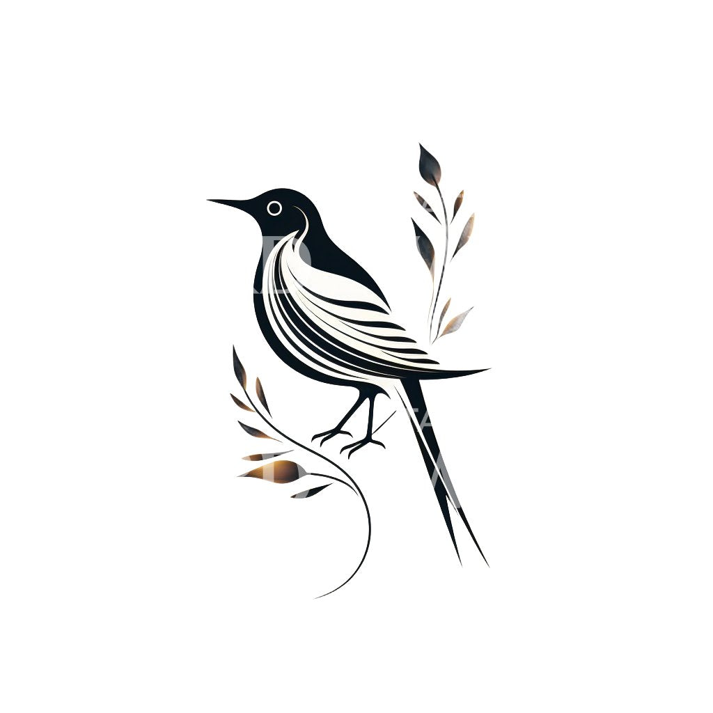 Conception de tatouage d'oiseau minimaliste mignon