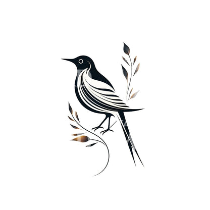Cute Minimalist Bird Tattoo Design