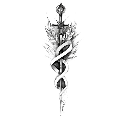 Abstract Caduceus Medical Tattoo Design