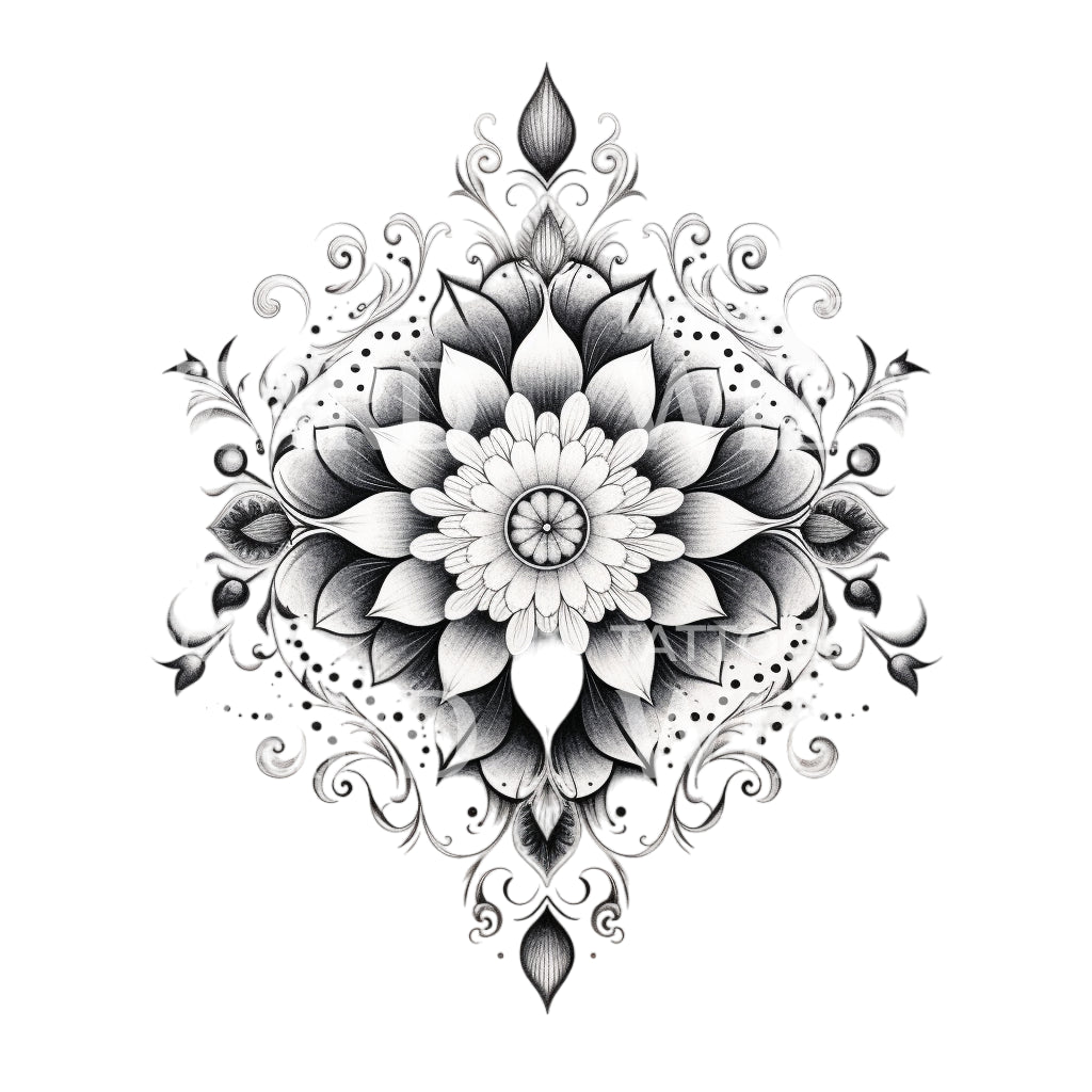 Conception de tatouage de mandala ornemental