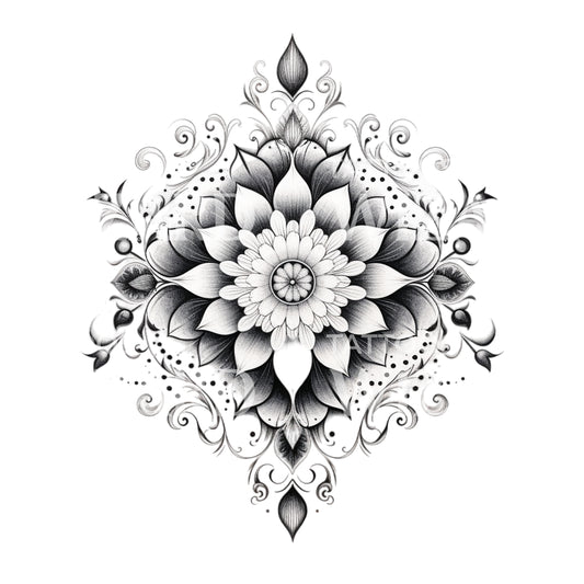 Conception de tatouage de mandala ornemental