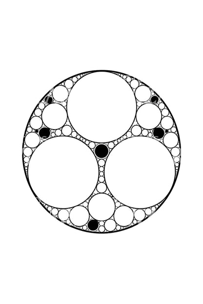 Geometrisches Tattoo-Design mit dicht gepackten Tangentenkreisen