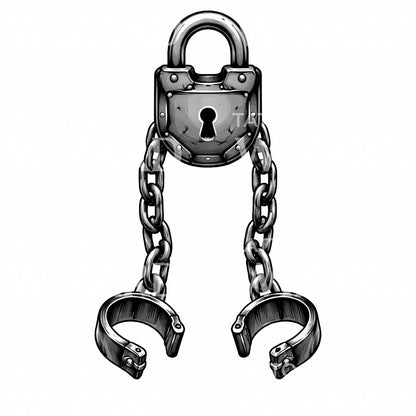 Padlock and Shackles Tattoo Design