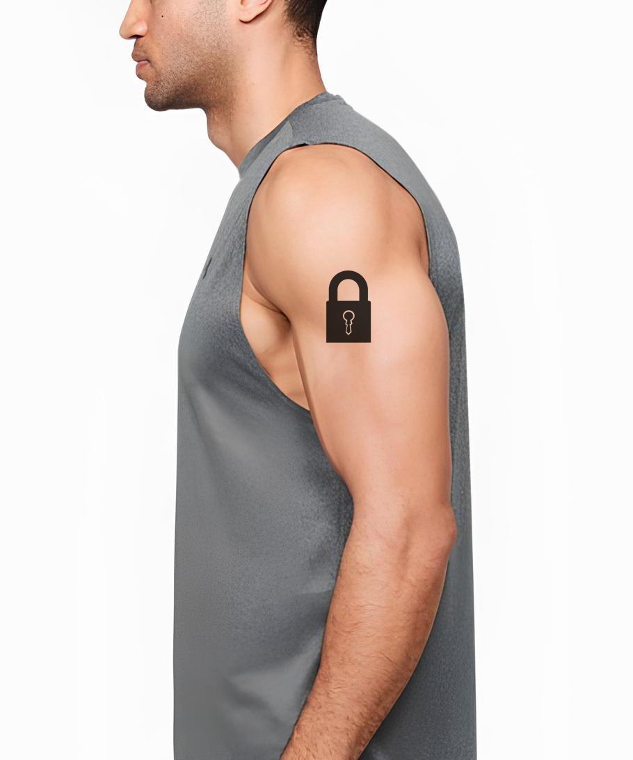 Solid Padlock Silhouette Tattoo Design