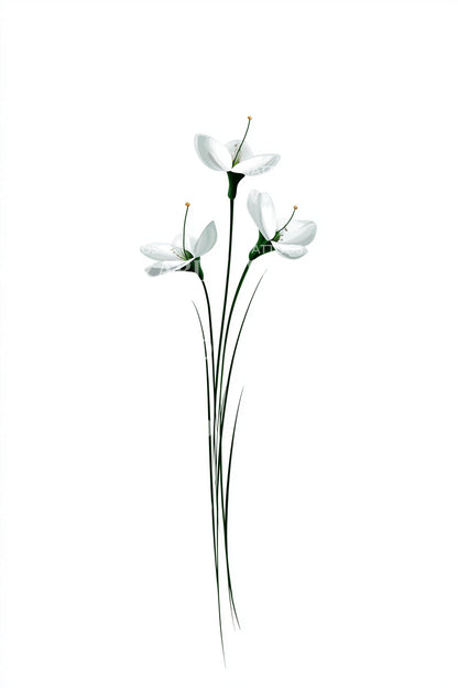 苍白百合茎纹身设计