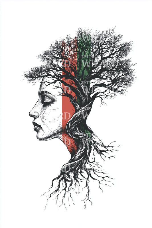 Design de Tatuagem Árvore do Espírito da Palestina