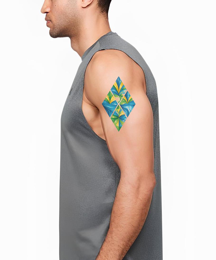 Design de Tatuagem Mosaico de Diamante na Palma