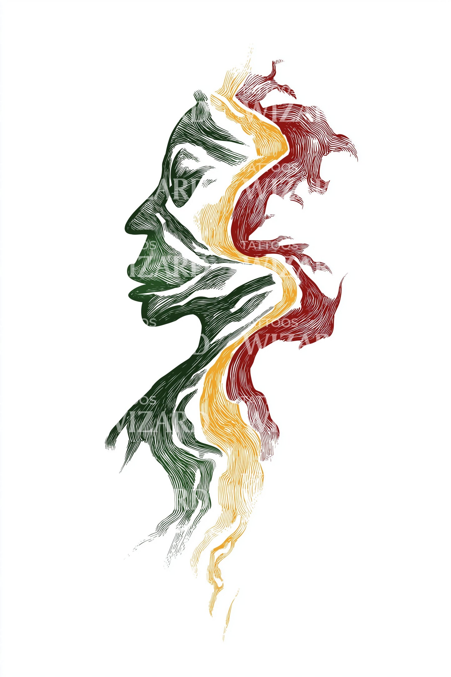 Pomysł na tatuaż Pan African Profile Flow